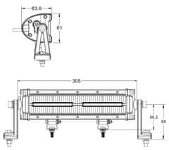 Stualarm LED světlo s pozičním světlem, 20x3W, 305mm, ECE R10/R112/R7 (wl-8660E112)