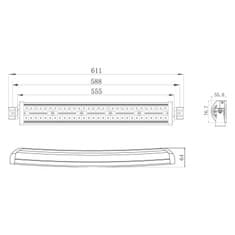 Stualarm LED rampa prohnutá, 150x3W, 555mm, ECE R10 (wl-ov87450)