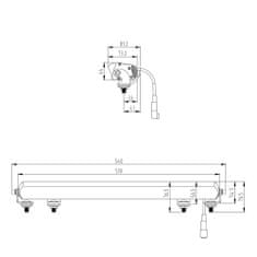 Stualarm LED rampa s pozičním světlem, 12x7W, 510mm, ECE R10/R112/R7 (wl-86240)