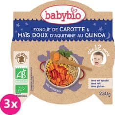 Babybio 3x Večerní menu mrkev a sladká kukuřice s quinoa 230 g