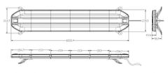 CARCLEVER LED rampa 1224mm, oranžová, 12-24V, 234x1W LED, ECE R65 (sre7-1224)