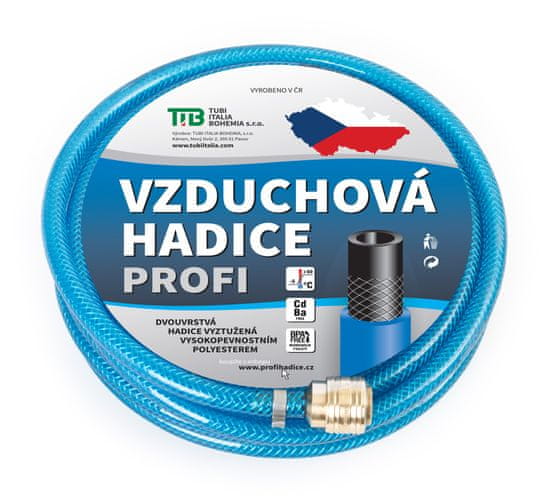 TUBI Vzduchová hadice s rychlospojkami průhledná 13x19 mm - 20 m