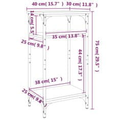 Greatstore Odkládací stolek šedý sonoma 40 x 30 x 75 cm kompozitní dřevo