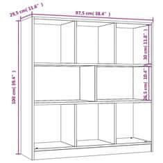 Greatstore Knihovna šedá sonoma 97,5 x 29,5 x 100 cm kompozitní dřevo