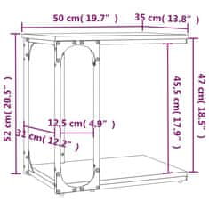 Greatstore Odkládací stolek kouřový dub 50 x 35 x 52 cm kompozitní dřevo