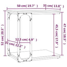 Vidaxl Odkládací stolek kouřový dub 50 x 35 x 52 cm kompozitní dřevo