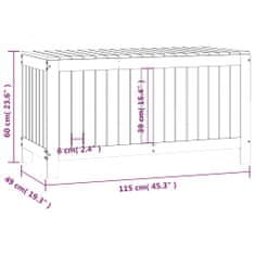 Petromila Zahradní úložný box šedý 115 x 49 x 60 cm masivní borové dřevo