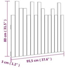 Vidaxl Nástěnné čelo postele 95,5 x 3 x 80 cm masivní borové dřevo