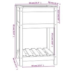 Vidaxl Truhlík s policí bílý 54 x 54 x 81 cm masivní borové dřevo