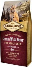 Carnilove CAT krmivo bez obilovin pro dospělé kastrované kočky s jehněčím a kančím, 6 kg