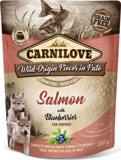 Carnilove Dog Kapsička pro štěňata paté losos, vnitřnosti a borůvky, 300 g