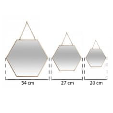 Atmosphera Sada dekorativních zrcadel různých velikosti, 3 kusy