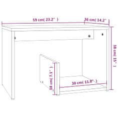 Greatstore Odkládací stolek hnědý dub 59 x 36 x 38 cm kompozitní dřevo