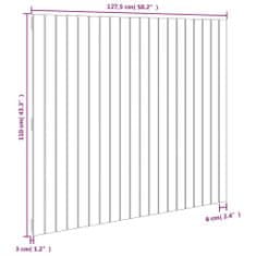 Vidaxl Nástěnné čelo postele šedé 127,5x3x110 cm masivní borové dřevo