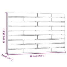Vidaxl Nástěnné čelo postele bílé 96 x 3 x 63 cm masivní borové dřevo