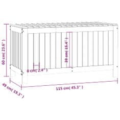 Petromila Zahradní úložný box medově hnědý 115x49x60 cm masivní borovice