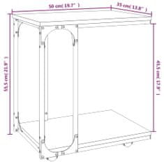 Vidaxl Odkládací stolek na kolečkách kouřový dub 50x35x55,5cm kompozit