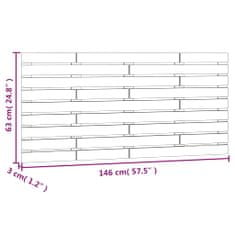 Vidaxl Nástěnné čelo postele bílé 146 x 3 x 63 cm masivní borové dřevo