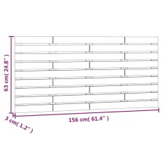 Vidaxl Nástěnné čelo postele šedé 156 x 3 x 63 cm masivní borové dřevo