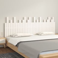 Vidaxl Nástěnné čelo postele bílé 240 x 3 x 80 cm masivní borové dřevo