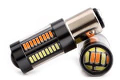 Rabel LED autožárovka BAY15D 1157 P21/5W dual color 66 smd 4014 oranžova bílá s čočkou USA