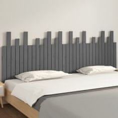 Vidaxl Nástěnné čelo postele šedé 204 x 3 x 80 cm masivní borové dřevo