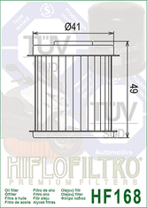 Hiflofiltro Olejový filtr HF168