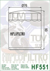 Hiflofiltro Olejový filtr HF551