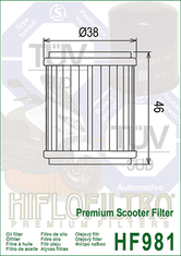 Hiflofiltro Olejový filtr HF981