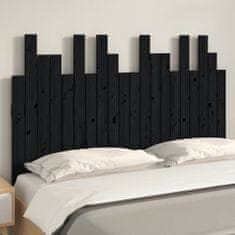 Vidaxl Nástěnné čelo postele černé 127,5x3x80 cm masivní borové dřevo