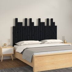 Vidaxl Nástěnné čelo postele černé 127,5x3x80 cm masivní borové dřevo