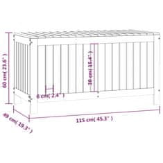 Vidaxl Zahradní úložný box šedý 115 x 49 x 60 cm masivní borové dřevo