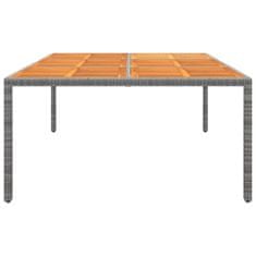 Vidaxl Zahradní stůl 200 x 150 x 75 cm akáciové dřevo a polyratan šedý