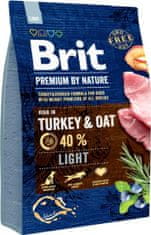 Brit Brit Premium by Nature krmivo pro regulaci váhy u psů krůta s ovsem, 3 kg