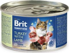 Brit Brit Premium by Nature Konzerva pro kočky krocan s jehněčím, 200 g