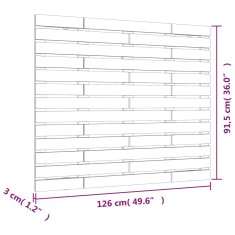 Vidaxl Nástěnné čelo postele černé 126x3x91,5 cm masivní borové dřevo