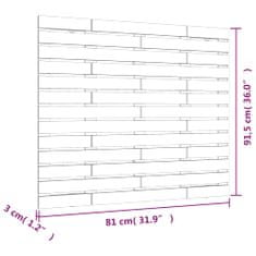 Vidaxl Nástěnné čelo postele černé 81x3x91,5 cm masivní borové dřevo