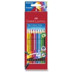 Faber-Castell Pastelky Grip 2001 s barevnou pryží 10 barev