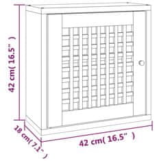 Greatstore Nástěnná skříňka 42 x 18 x 42 cm masivní ořechové dřevo