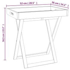 Vidaxl Skládací stolek s podnosem 52x36x56,5 cm masivní ořechové dřevo