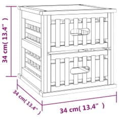 Greatstore Noční stolek 34 x 34 x 34 cm masivní ořechové dřevo