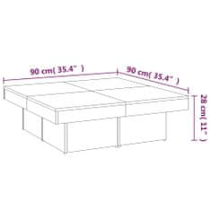 Greatstore Konferenční stolek šedý sonoma 90 x 90 x 28 cm kompozitní dřevo