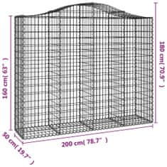 Petromila Klenutý gabionový koš 200 x 50 x 160/180 cm pozinkované železo