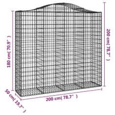 Petromila Klenutý gabionový koš 200 x 50 x 180/200 cm pozinkované železo