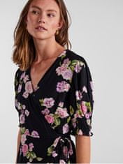 Pieces Dámské šaty PCTALA Regular Fit 17133694 Black Big Flower (Velikost XS)