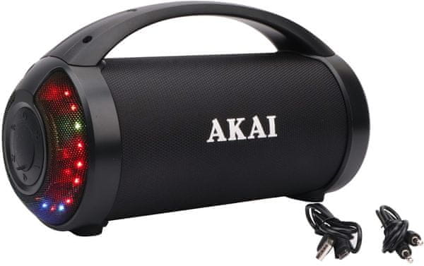  Bluetooth přenosný reproduktor akai ABTS-21H aux in usb port nabíjecí baterie pěkný zvuk