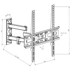 tectake TV držák sklopný otočný 26"-55"