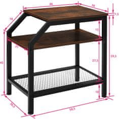 tectake Odkládací stolek Plymouth 36,5x58,5x59,5cm