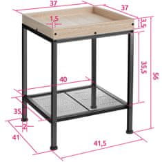 tectake Odkládací stolek Rochester 41,5x41x56cm