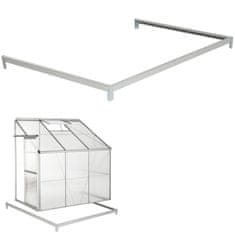 tectake Skleník 192x128x202cm Polykarbonátová přístavba ke zdi + základna